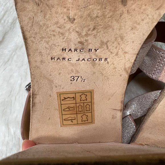 Marc by Marc Jacobs Mix It Up Metallic Crosta Sandals Women's Size 37.5 (7.5) - Picture 11 of 12